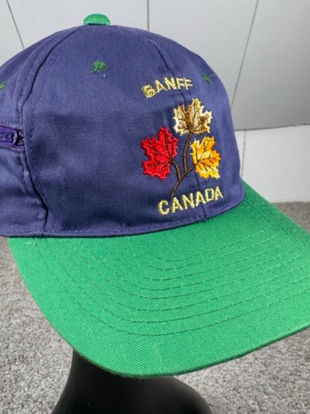 Vintage 90’s Banff Canada Leaves Baseball Hat Cap National Park Fall Autumn